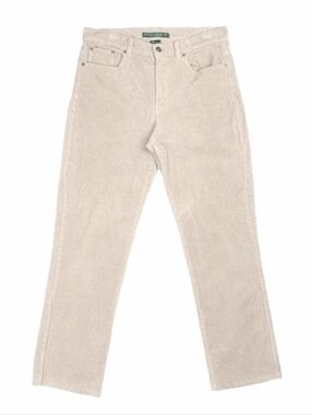 LRL Lauren Jeans Co. By Ralph Lauren Women's Light Cream Corduroy Pants Size 4